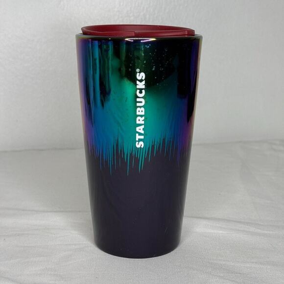 Starbucks Iridescent Aurora Gradient Tumbler 12oz Black Green Blue Metallic - Picture 1 of 5